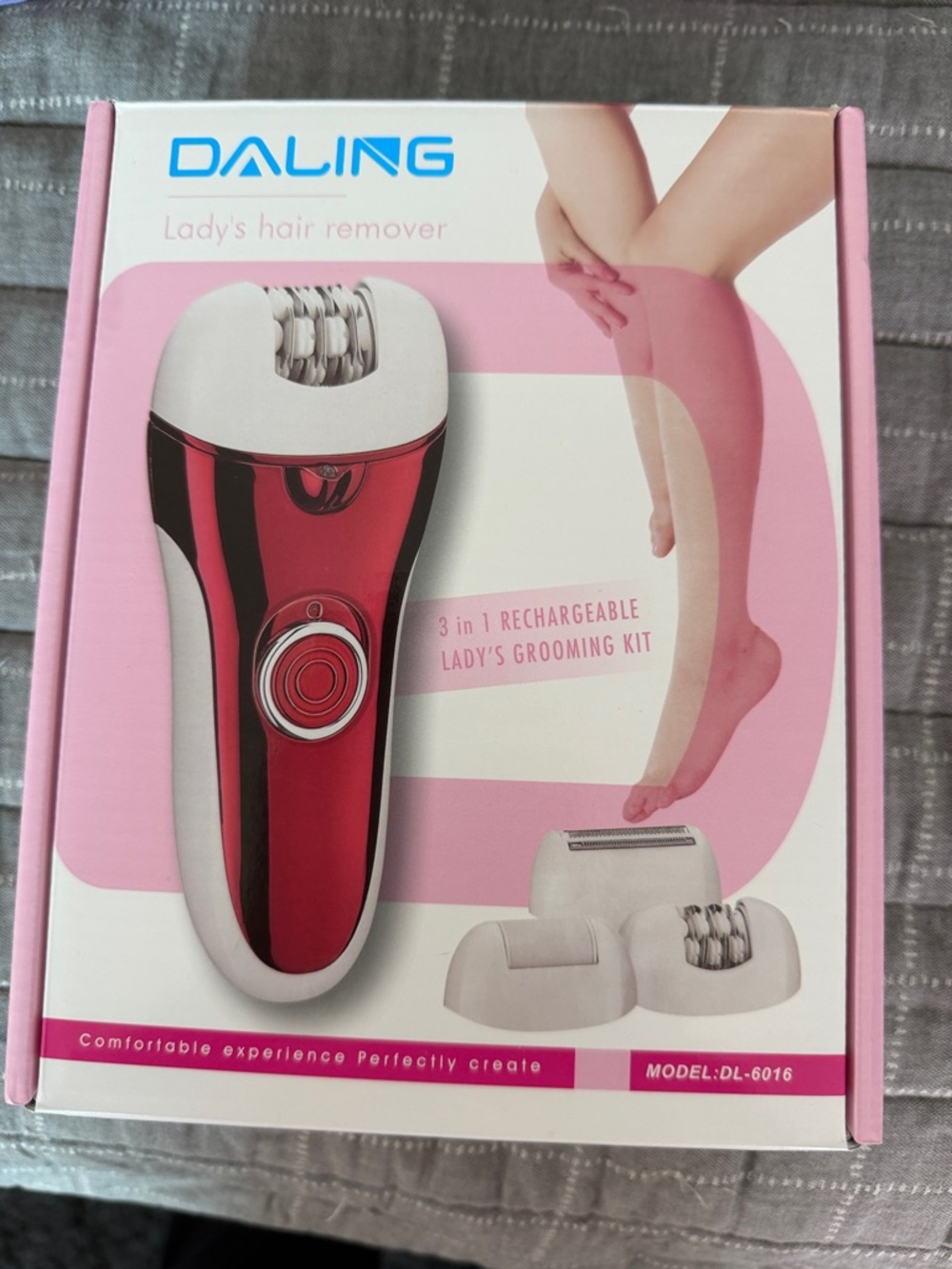 Daling 3-in-1 Rechargeable Lady's Hair Remover - Red & White